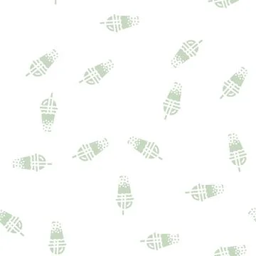 Bubble tea glyph vector seamless pattern black Stock Illustration