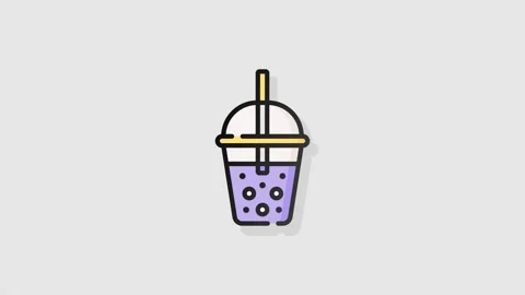 Bubble Tea icon animation alpha Stock Footage 157463784