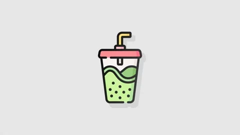 Bubble Tea icon animation alpha Stock Footage 157529474