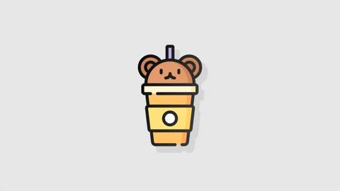 Bubble Tea icon animation alpha Stock Footage 157547145