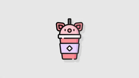 Bubble Tea icon animation alpha Stock Footage 157551648