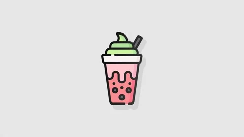 Bubble Tea icon animation alpha Stock Footage 157617046