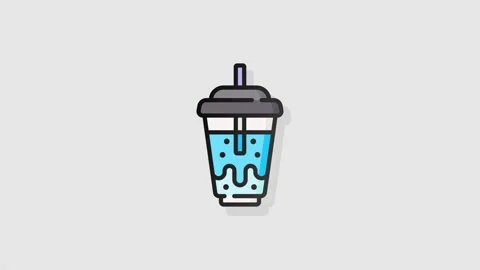 Bubble Tea icon animation alpha Stock Footage 157813562