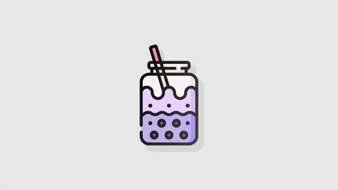 Bubble Tea icon animation alpha Stock Footage 157819178