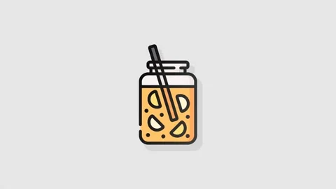Bubble Tea icon animation alpha Stock Footage 157823968