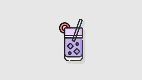 Bubble Tea icon animation alpha Stock Footage 158032401