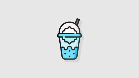 Bubble Tea icon animation alpha Stock Footage 158187411