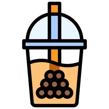 Bubble tea icon, Beverage filled vector illustration Illustrazione stock