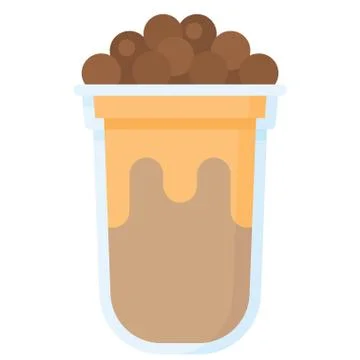 Bubble tea icon, Beverage flat vector illustration Stock Illustration