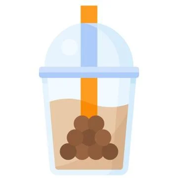 Bubble tea icon, Beverage flat vector illustration Stock Illustration