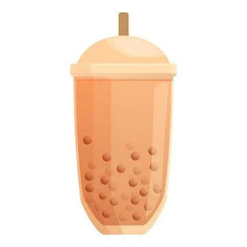 Bubble tea icon cartoon vector. Milk drink Illustrazione stock