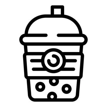 Bubble tea icon outline vector. Takeaway tea cup Stock Illustration