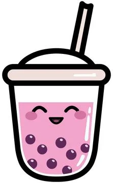 Bubble Tea Kawaii Stock Illustration
