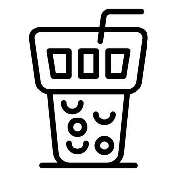 Bubble tea line art vector illustration Stock Illustration