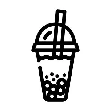 Bubble tea line icon vector illustration black Stock Illustration