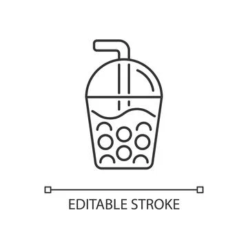 Bubble tea linear icon Stock Illustration