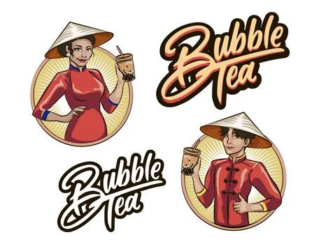 Bubble tea menu Stock Illustration