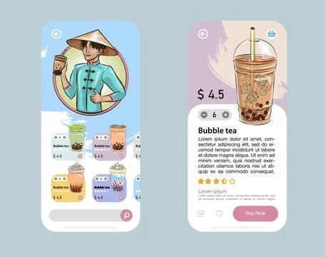 Bubble tea menu Illustrazione stock