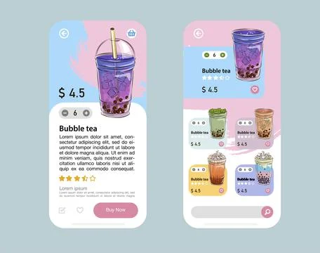 Bubble tea menu Stock Illustration