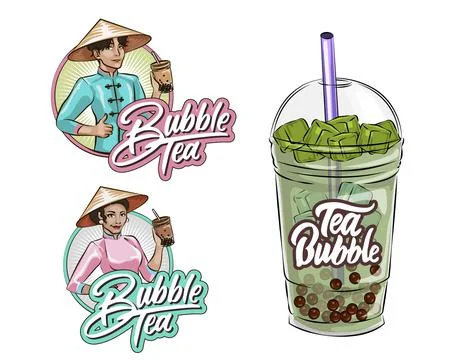 Bubble tea menu Stock Illustration