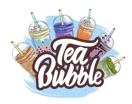 Bubble tea menu Stock Illustration