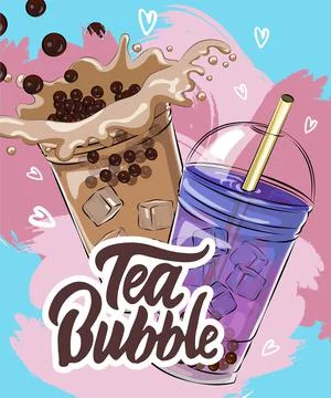 Bubble tea menu Stock Illustration