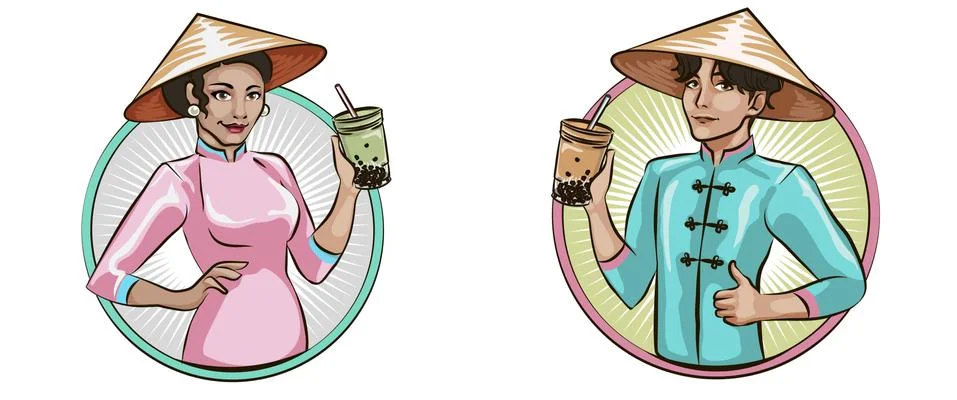 Bubble tea menu Stock Illustration