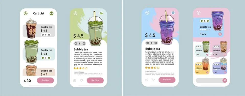 Bubble tea menu Illustrazione stock