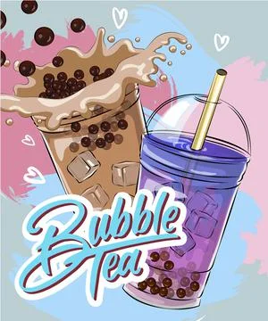 Bubble tea menu Illustrazione stock