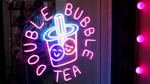 Bubble tea neon sign 動画素材 255505840
