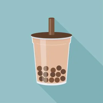 Bubble tea or Pearl milk tea vector illustration 스톡 일러스트