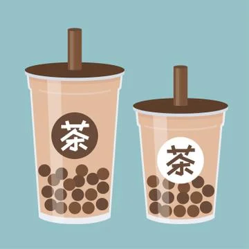 Bubble tea or Pearl milk tea vector illustration Stock Illustration