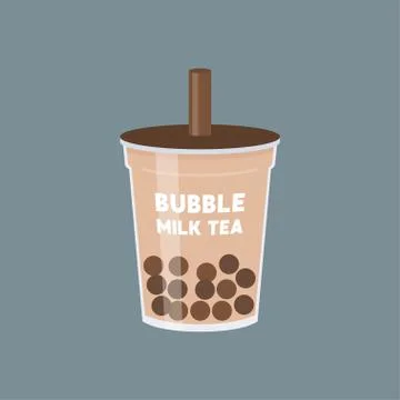 Bubble tea or Pearl milk tea vector illustration Illustrazione stock