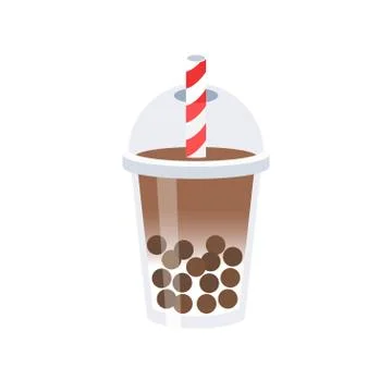 Bubble tea or Pearl milk tea vector illustration Stock Illustration