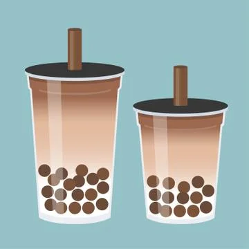 Bubble tea or Pearl milk tea vector illustration Stock Illustration