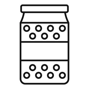 Bubble tea pearl milk tea boba tapioca in jar icon 스톡 일러스트