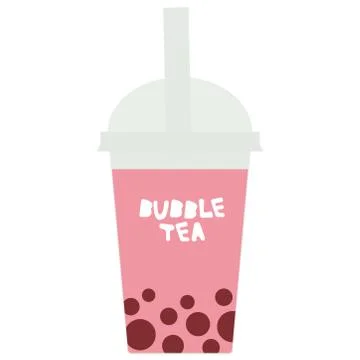 Bubble Tea with pink raspberry strawberry watermelon berries. Milk Cocktails  Illustrazione stock