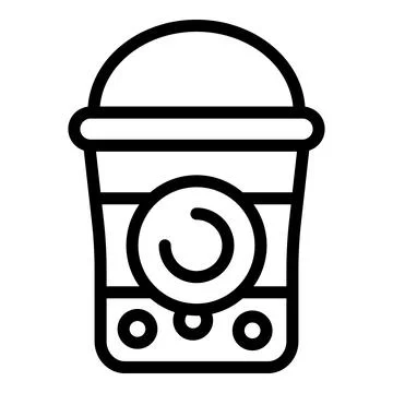 Bubble tea plastic cup icon outline vector. Teahouse chilled beverage Stock Illustration