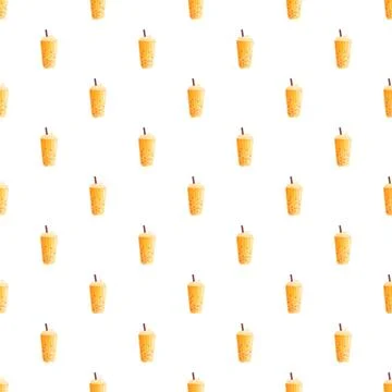 Bubble tea repetitive background, seamless drink pattern 스톡 일러스트