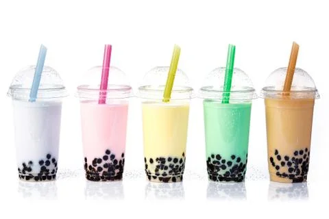 Bubble tea in a row Stock Photos