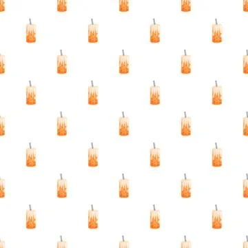 Bubble tea seamless pattern with orange drink and boba Illustrazione stock