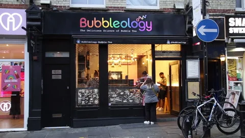 Bubble tea shop Soho London Stock Footage 220050560