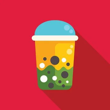 Bubble tea showing refreshing boba drink with tapioca pearls in plastic cup 스톡 일러스트