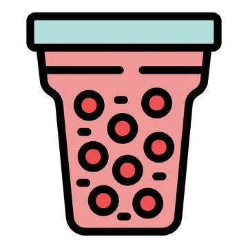 Bubble tea showing tapioca pearls icon vector illustration 스톡 일러스트