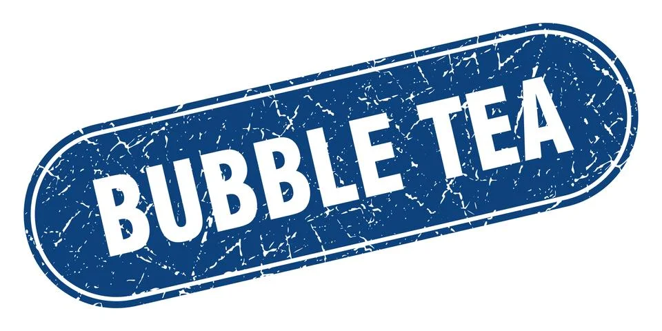 Bubble tea sign. bubble tea grunge blue stamp. Label Stock Illustration