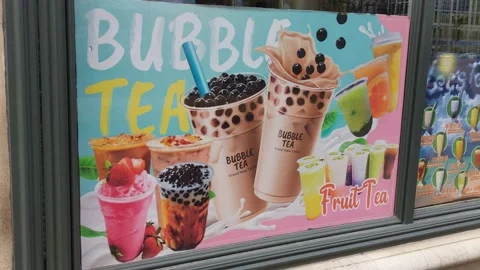 Bubble Tea Signage Stock Footage 197120079