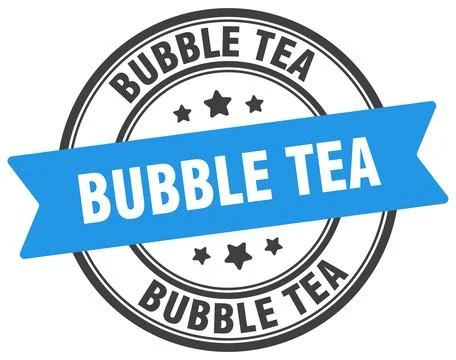 Bubble tea stamp. bubble tea label on transparent background. round sign Stock Illustration