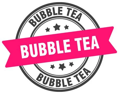 Bubble tea stamp. bubble tea label on transparent background. round sign Stock Illustration