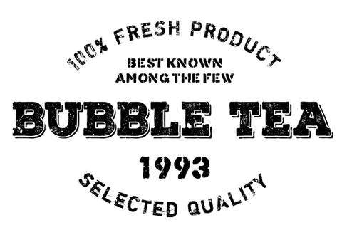 Bubble tea stamp Stock Illustration