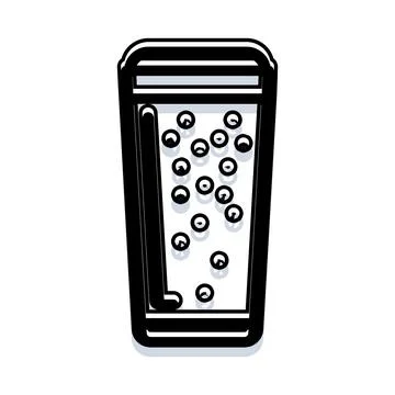 Bubble tea straw in glass with tapioca pearls Stock Illustration